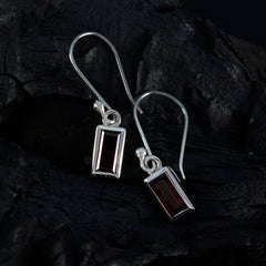 Riyo Gorgeous Sterling Silver Earring For Lady Garnet Earring Bezel Setting Red Earring Dangle Earring