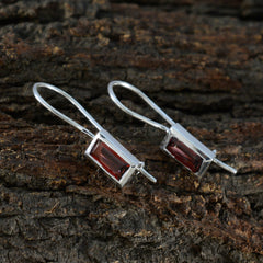 riyo foxy orecchino in argento sterling 925 per ragazza orecchino granato con castone orecchino rosso orecchino pendente