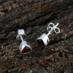 Riyo Stunning 925 Sterling Silver Earring For Demoiselle Garnet Earring Bezel Setting Red Earring Stud Earring