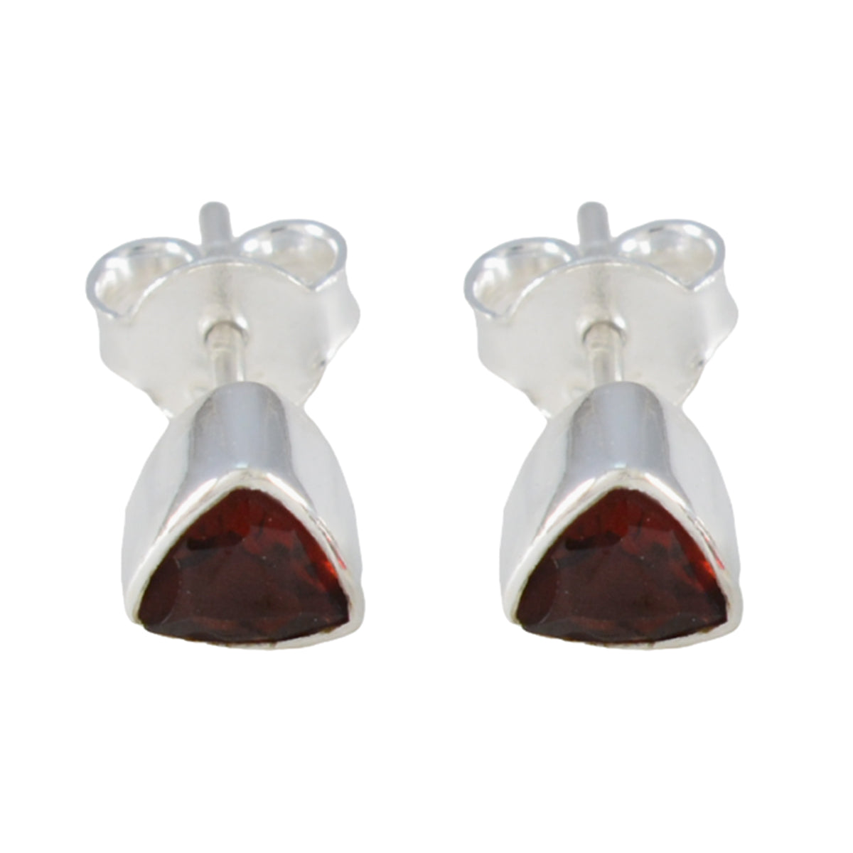 Riyo Atemberaubender 925er Sterlingsilber-Ohrring für Demoiselle-Granat-Ohrring mit Lünettenfassung, roter Ohrring-Ohrstecker