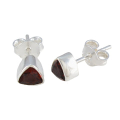 Riyo Stunning 925 Sterling Silver Earring For Demoiselle Garnet Earring Bezel Setting Red Earring Stud Earring