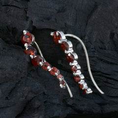 Декоративные серьги riyo из стерлингового серебра 925 пробы для женщин, серьги с гранатом, безель, красные серьги, серьги-каффы