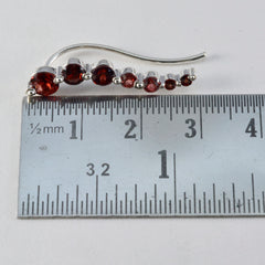 Riyo décoratif 925 en argent sterling boucle d'oreille pour femme grenat boucle d'oreille lunette réglage rouge boucle d'oreille manchette d'oreille boucle d'oreille