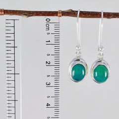 Riyo Heißer 925 Sterling Silber Ohrring Für Frauen Grün Onyx Ohrring Lünette Fassung Grün Ohrring Baumeln Ohrring
