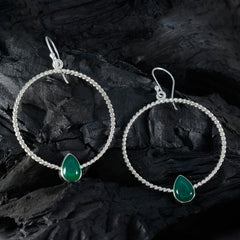 riyo glamoröst sterling silver örhänge för kvinnor grönt onyx örhänge infattning grönt örhänge dingla örhänge