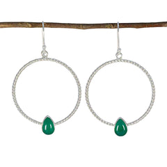 Гламурные серебряные серьги riyo для женщин, серьги с зеленым ониксом, оправа, зеленые серьги, висячие серьги
