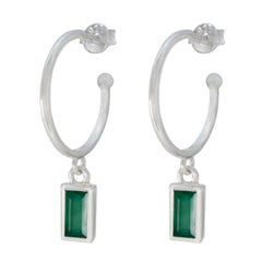 Riyo – boucle d'oreille en argent sterling 925 pour femme, onyx vert, réglage de la lunette, boucle d'oreille verte pendante