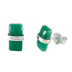 Riyo Prachtige 925 sterling zilveren oorbel voor meisjes Indiase smaragdgroene oorbel Bezel Setting Groene oorbel Stud-oorbel