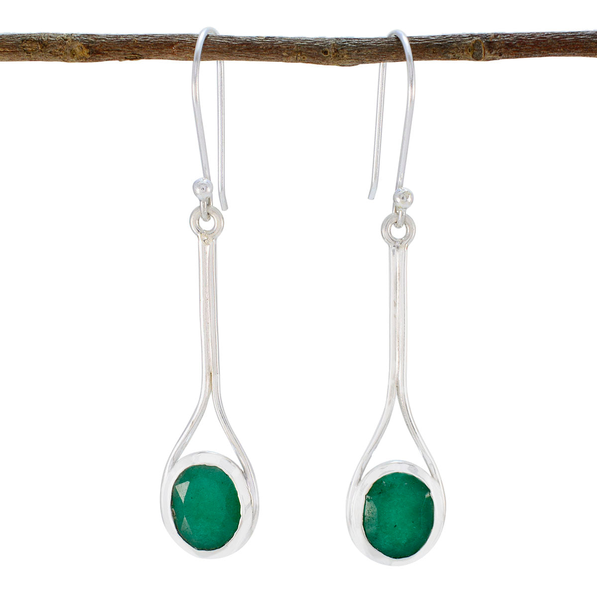 riyo facile da vedere orecchino in argento sterling 925 per donna orecchino verde smeraldo indiano con castone orecchino verde orecchino pendente