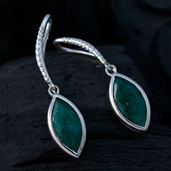 Riyo Foxy 925 Sterling Zilveren Oorbel Voor Zus Indiase Smaragd Oorbel Bezel Setting Groene Oorbel Dangle Earring