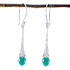 riyo orecchino in argento sterling dall'aspetto gradevole per le donne orecchino con smeraldi indiani con castone orecchino verde orecchino pendente
