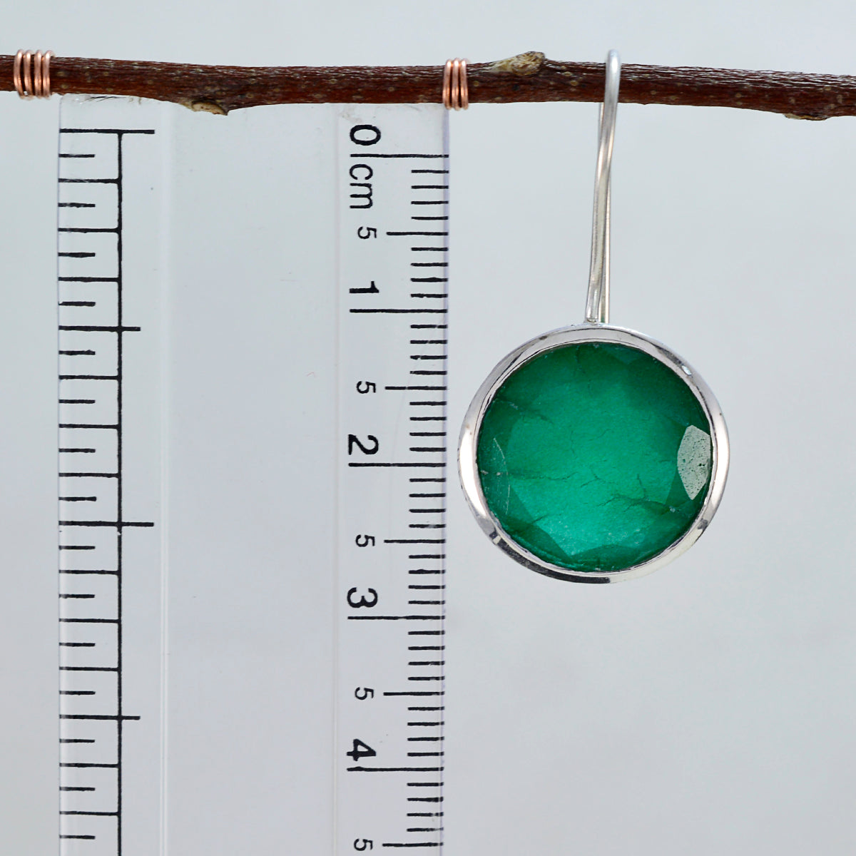 Riyo Arresting Sterling Silver Earring For Girl Indian Emerald Earring Bezel Setting Green Earring Dangle Earring
