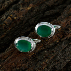 riyo elegant sterling silver örhänge för kvinnor indiska smaragd örhänge bezel inställning grönt örhänge stift örhänge