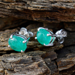 riyo attraente orecchino in argento sterling per donna orecchino con smeraldo indiano con castone orecchino verde orecchino a perno