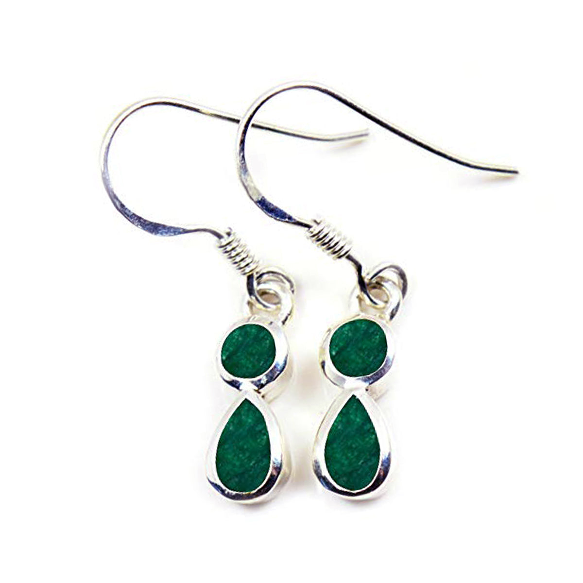 riyo tilltalande sterling silver örhänge för dam indisk smaragd örhänge bezel inställning grönt örhänge dingla örhänge