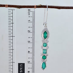 riyo förtrollande sterling silver örhänge för femme indiska smaragd örhänge bezel inställning grönt örhänge dingla örhänge