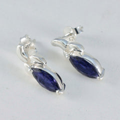 riyo stilig 925 sterling silver örhänge för kvinnor iolit örhänge infattning blå örhänge örhänge