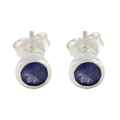 Riyo Knockout 925 Sterling Silber Ohrring für Mädchen Iolith Ohrring Lünette Fassung Blauer Ohrring Ohrstecker