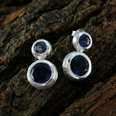 riyo orecchino in argento sterling 925 di bell'aspetto per orecchino iolite femminile con castone orecchino blu orecchino a perno