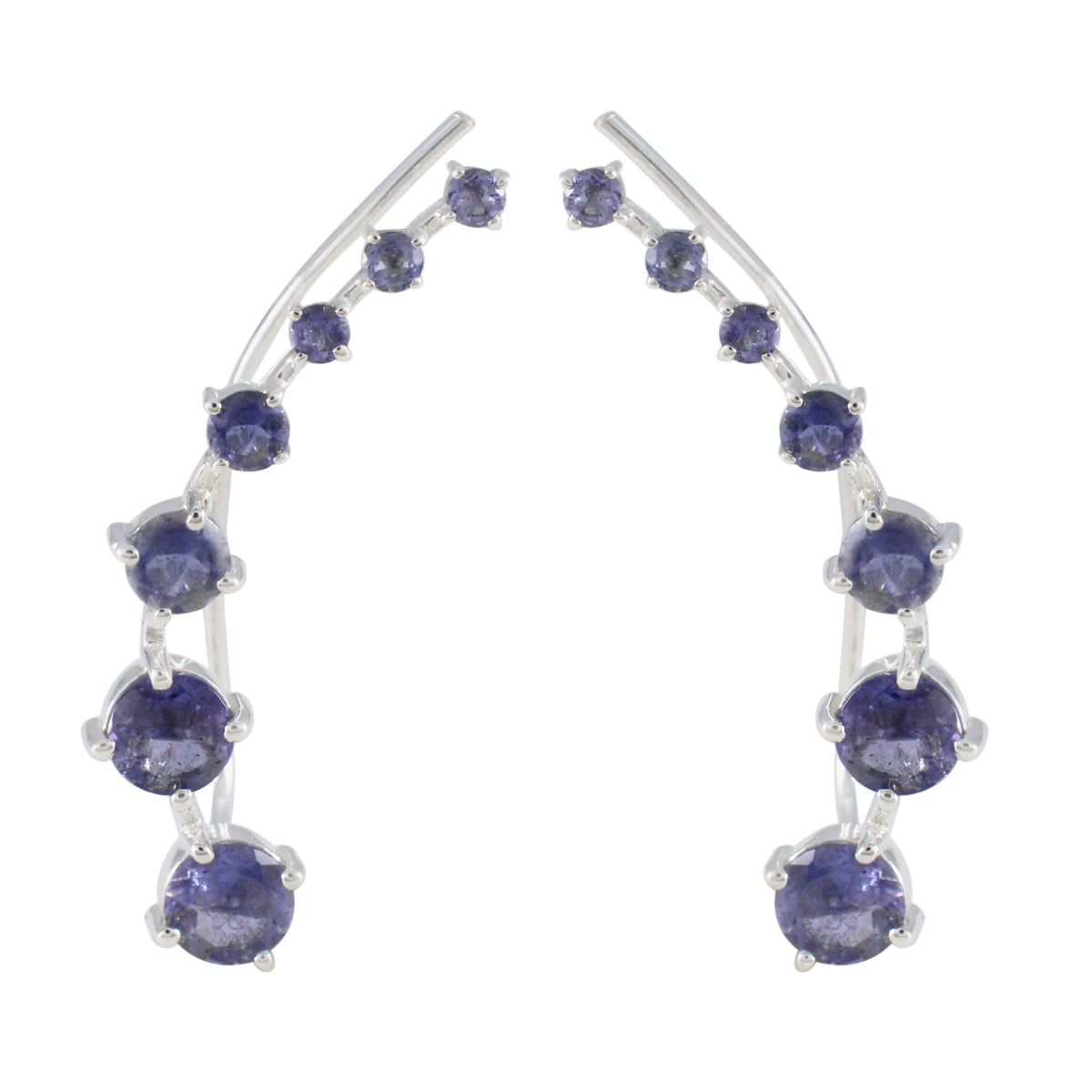 riyo elegant 925 sterling silver örhänge för fru iolite örhänge infattning blå örhänge örhänge örhänge