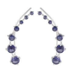 riyo elegante orecchino in argento sterling 925 per la moglie iolite orecchino con castone orecchino blu orecchino del polsino dell'orecchio