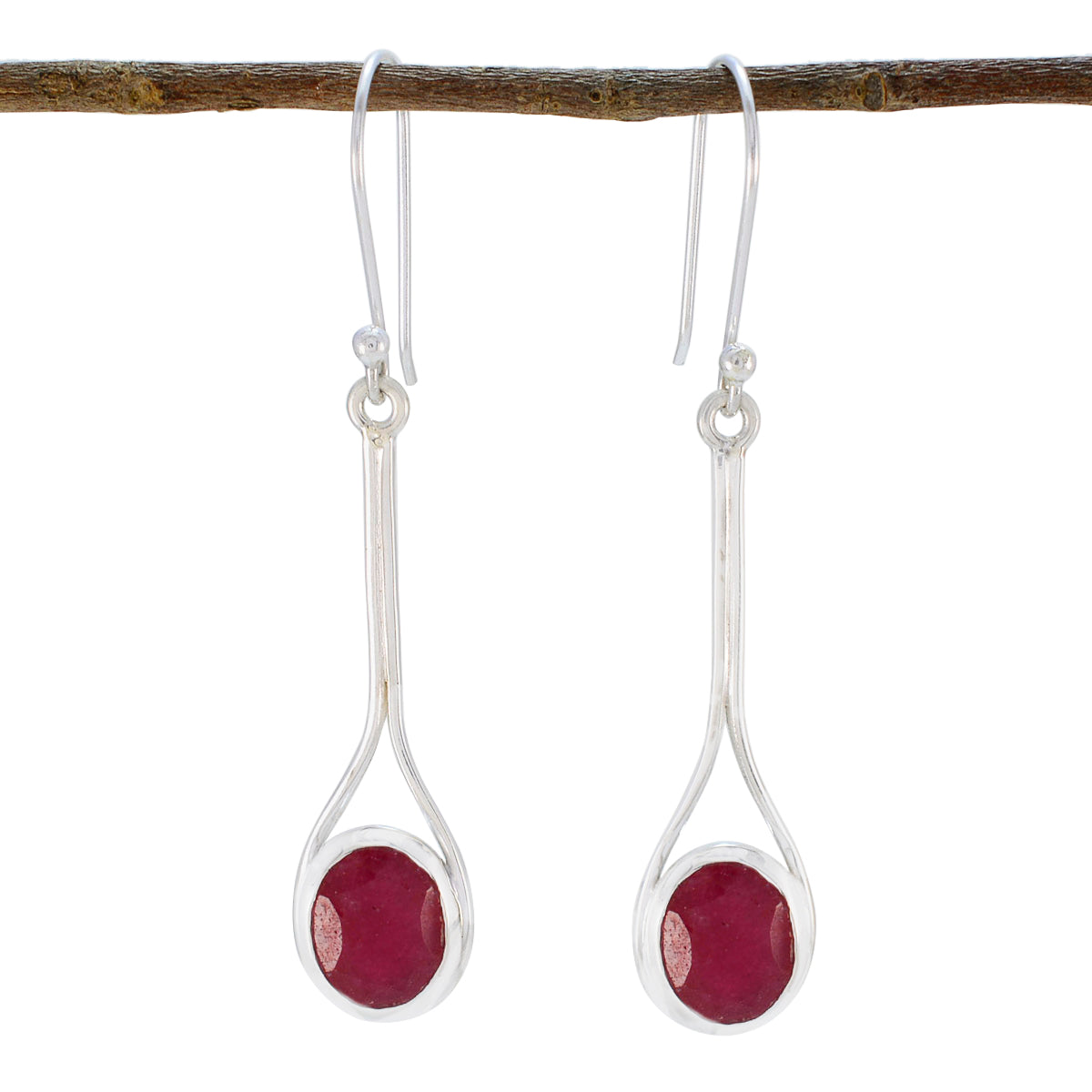 orecchino in argento sterling riyo fit per femme orecchino con rubino indiano con castone orecchino rosso orecchino pendente