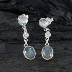Riyo Beauteous 925 Sterling Silver Earring For Girl Labradorite Earring Bezel Setting Multi Earring Stud Earring