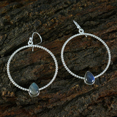 Riyo Irresistible 925 Sterling Silber Ohrring für Damsel Labradorit Ohrring Lünette Fassung Multi Ohrring Baumeln Ohrring