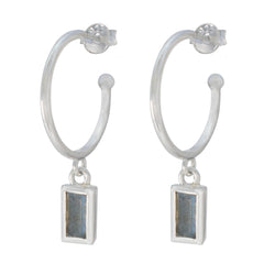 Riyo Attractive Sterling Silver Earring For Femme Labradorite Earring Bezel Setting Multi Earring Dangle Earring