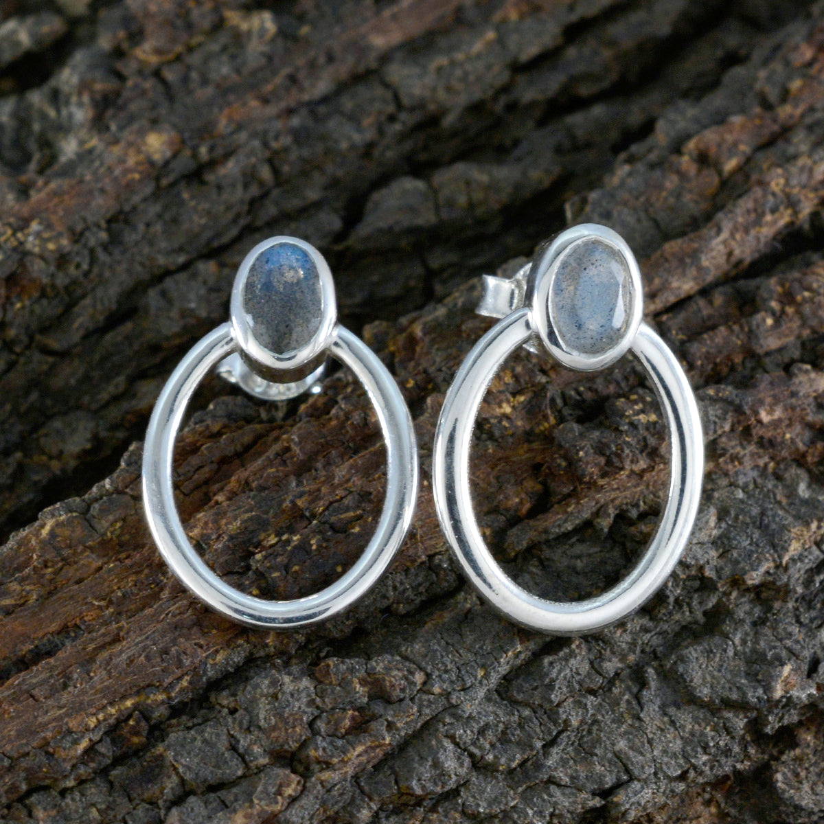 riyo gradevole orecchino in argento sterling per orecchino femminile in labradorite con castone multi orecchino