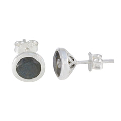 Riyo Entzückender Ohrring aus 925er-Sterlingsilber für Schwester, Labradorit-Ohrring, Lünettenfassung, mehrere Ohrstecker