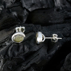 Riyo Prächtiger Sterling-Silber-Ohrring für Frau, Labradorit-Ohrring, Fassungsfassung, mehrere Ohrstecker