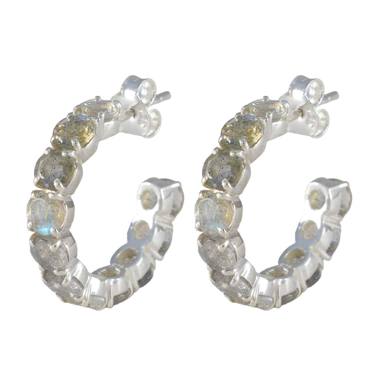 Riyo Comely Sterling Silber Ohrring für Demoiselle Labradorit Ohrring Lünette Fassung Multi Ohrring Ohrstecker