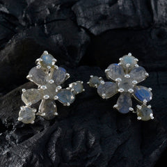 Riyo Heavenly Sterling Silver Earring For Sister Labradorite Earring Bezel Setting Multi Earring Stud Earring