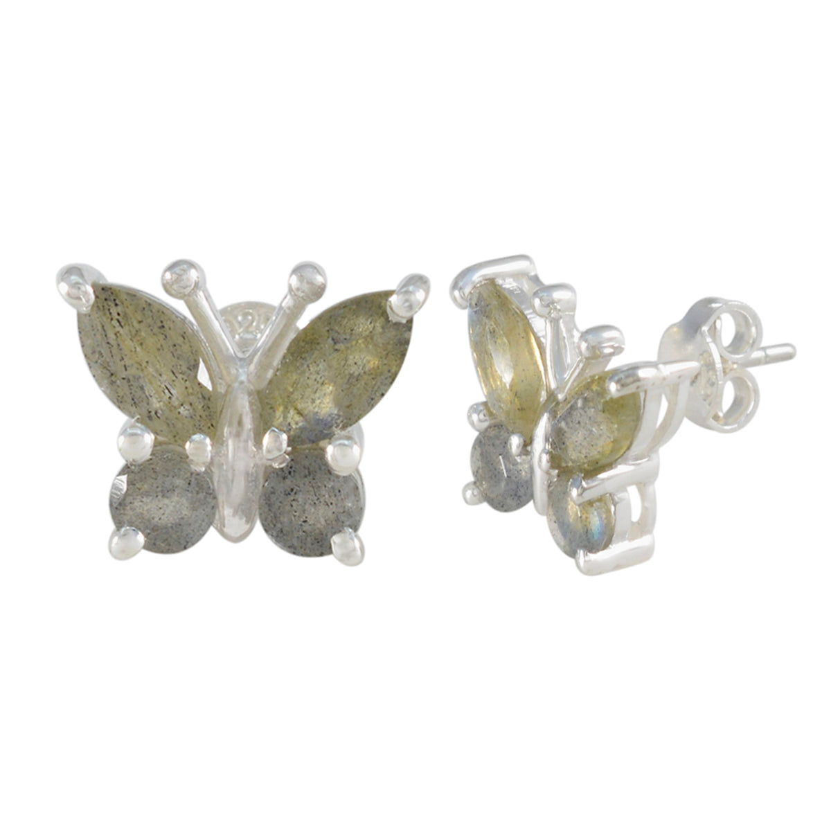 riyo affascinante orecchino in argento sterling per femme labradorite orecchino con castone multi orecchino orecchino a perno