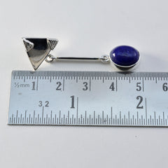 Riyo Exquisiter Sterlingsilber-Ohrring für Schwester, Lapislazuli-Ohrring, Lünettenfassung, blauer Ohrring, Ohrstecker