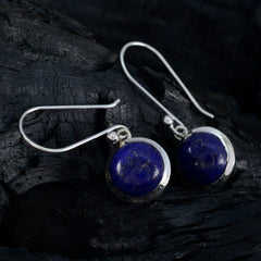 orecchino artistico in argento sterling riyo per orecchino femminile con lapislazzuli con castone orecchino blu orecchino pendente