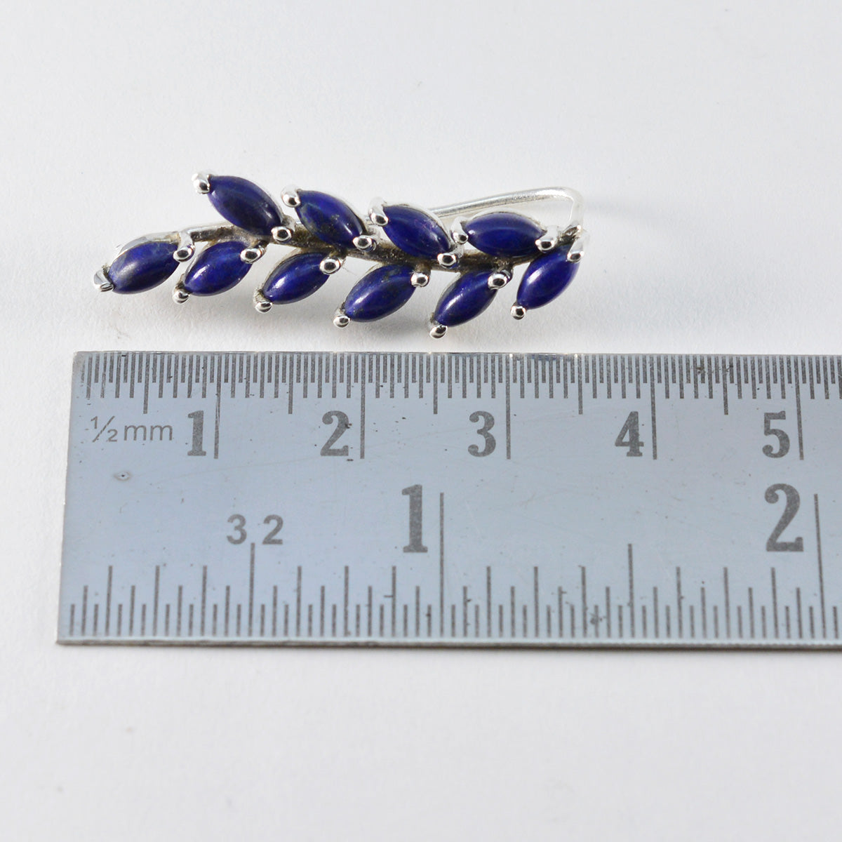 Riyo Exquisite 925 Sterling Silver Earring For Femme Lapis Lazuli Earring Bezel Setting Blue Earring Ear Cuff Earring