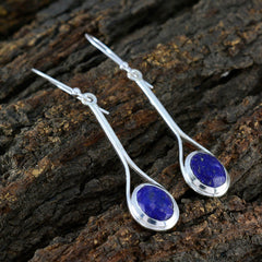 riyo smashing 925 sterling silver örhänge för flicka lapis lazuli örhänge infattning blå örhänge dangle örhänge