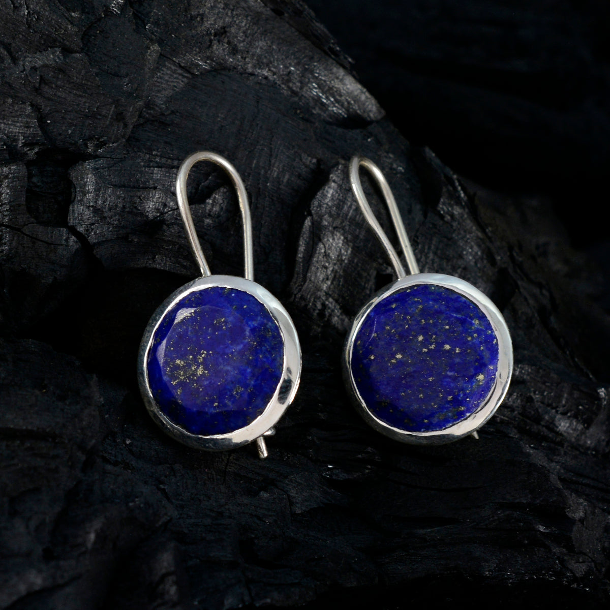 Riyo envoûtant 925 boucle d'oreille en argent sterling pour femme lapis lazuli boucle d'oreille réglage de la lunette boucle d'oreille bleue boucle d'oreille pendante