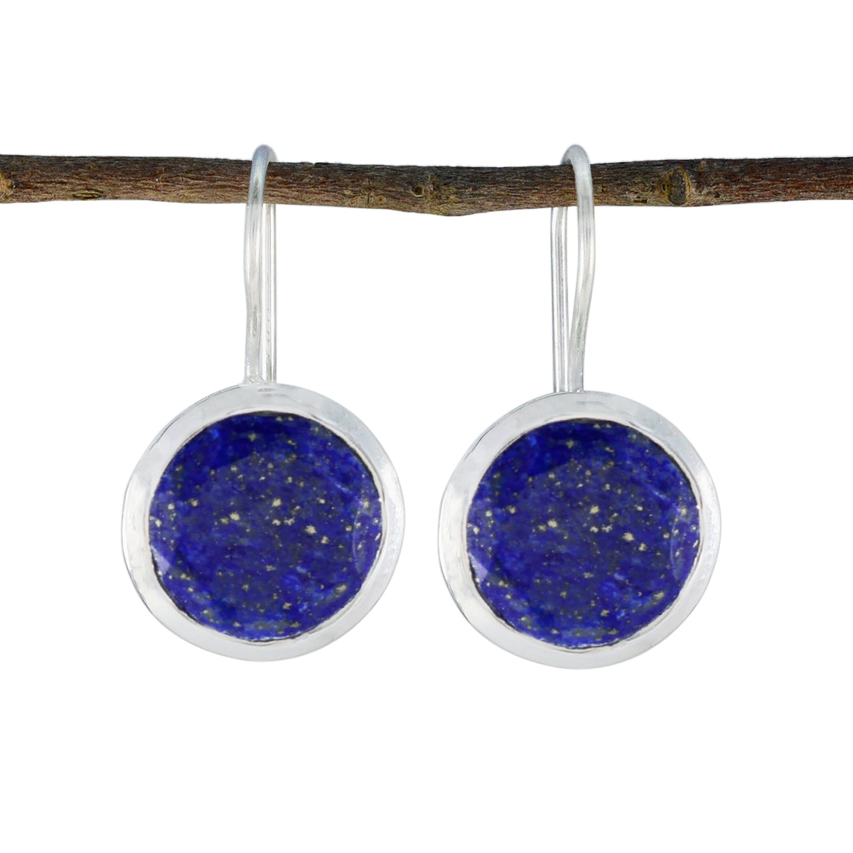 Riyo Bewitching 925 Sterling Silver Earring For Wife Lapis Lazuli Earring Bezel Setting Blue Earring Dangle Earring