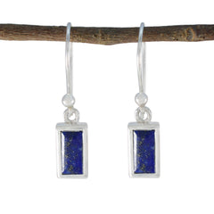 Riyo Stunning Sterling Silver Earring For Wife Lapis Lazuli Earring Bezel Setting Blue Earring Dangle Earring