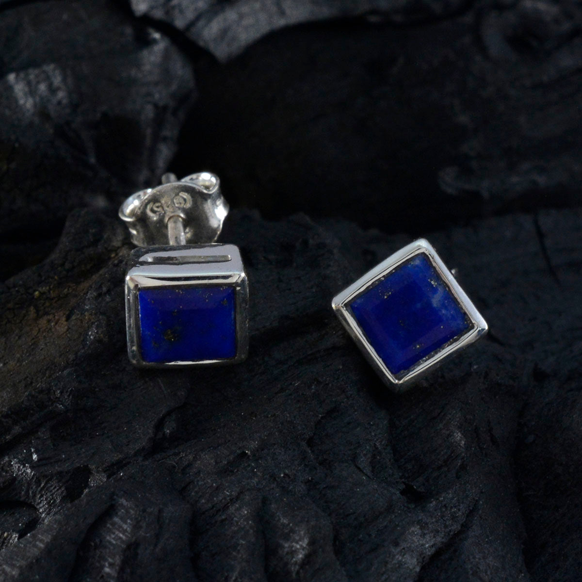 riyo attraktivt örhänge i sterling silver för kvinnlig lapis lazuli örhänge infattning blå örhänge örhänge