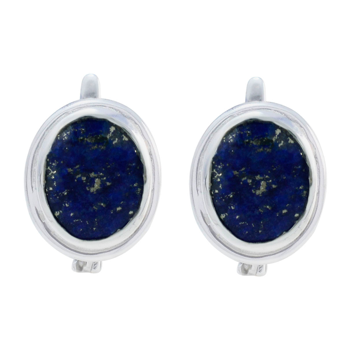 Riyo Aesthetic Sterling Silver Earring For Demoiselle Lapis Lazuli Earring Bezel Setting Blue Earring Stud Earring