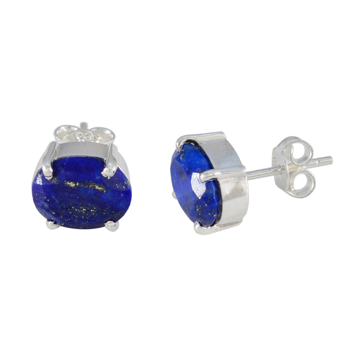 Riyo Spunky Sterling Silber Ohrring für Demoiselle Lapislazuli Ohrring Lünette Fassung Blauer Ohrring Ohrstecker