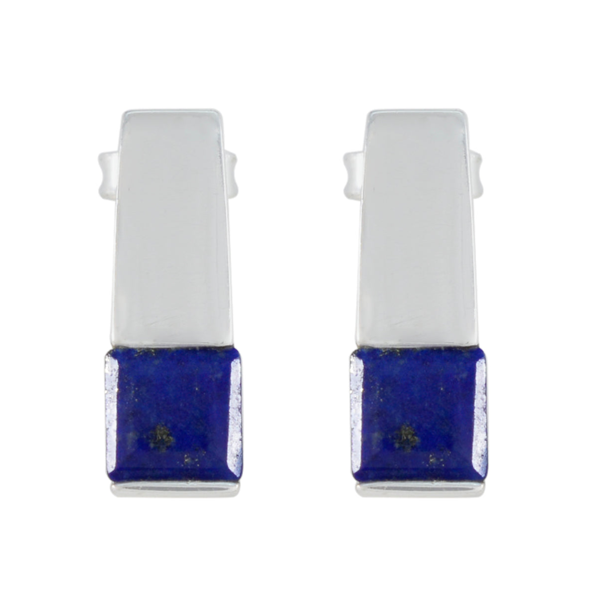 Riyo Heißer 925 Sterling Silber Ohrring Für Dame Lapis Lazuli Ohrring Lünette Einstellung Blau Ohrring Bolzen Ohrring