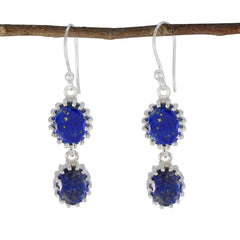 Riyo Easy On The Eye Sterling Silver Earring For Demoiselle Lapis Lazuli Earring Bezel Setting Blue Earring Dangle Earring