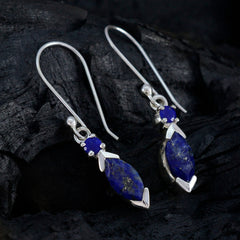 riyo attraente orecchino in argento sterling 925 per femme lapislazzuli orecchino con castone orecchino blu ciondola l'orecchino