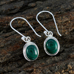 Riyo Tasty Sterling Silver Earring For Damsel Malachite Earring Bezel Setting Green Earring Dangle Earring