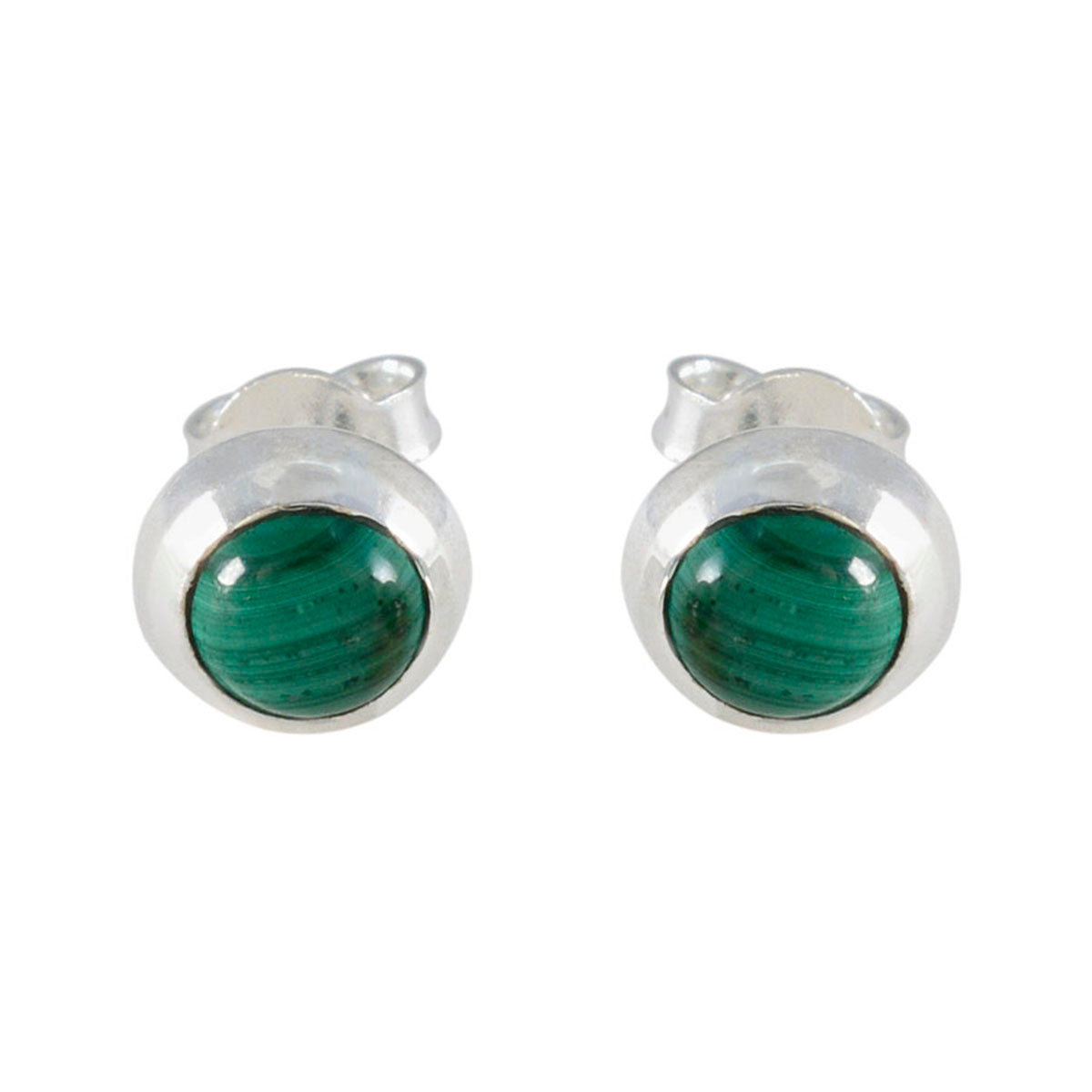 Riyo Smashing 925 Sterling Silver Earring For Demoiselle Malachite Earring Bezel Setting Green Earring Stud Earring